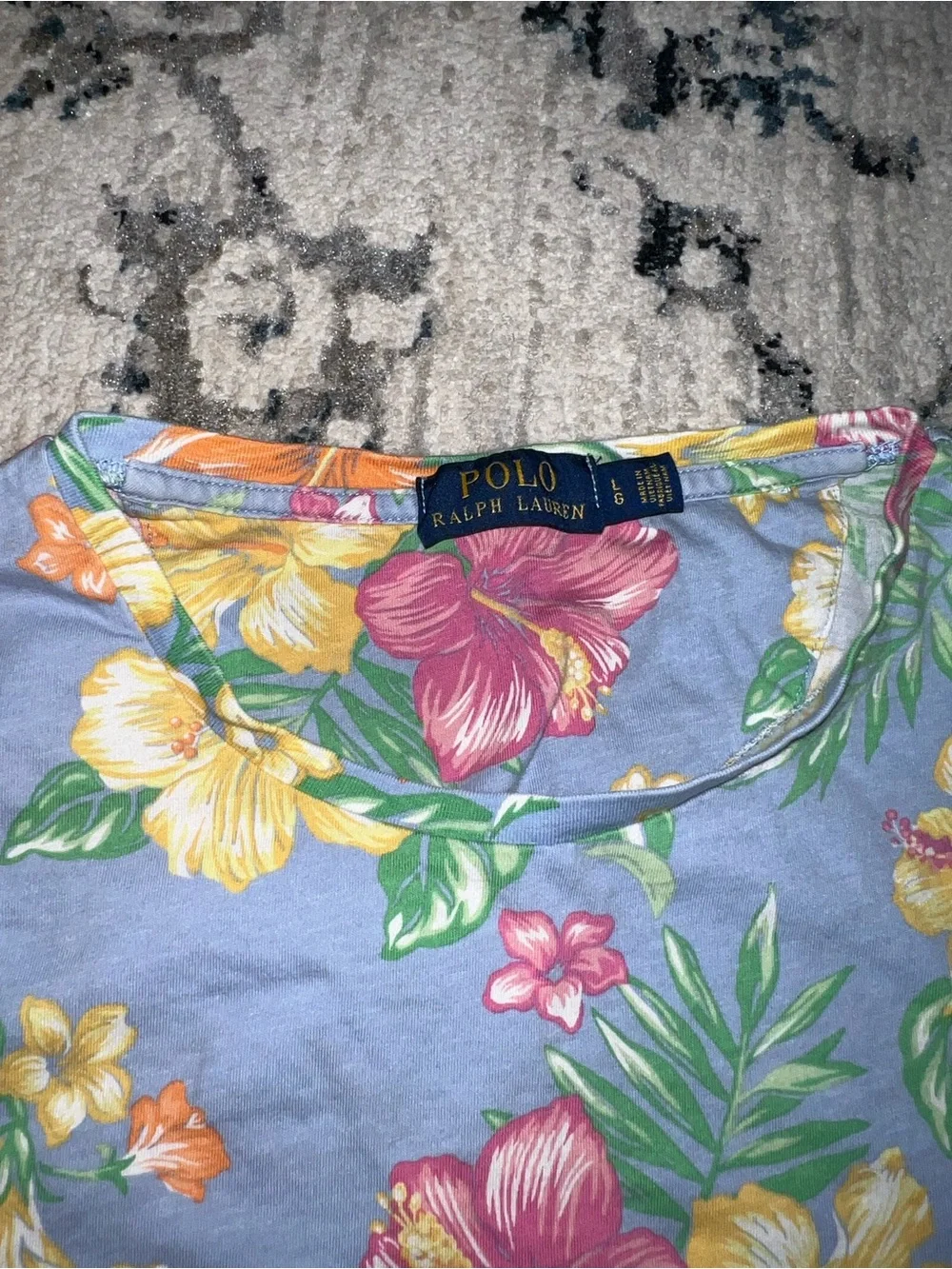 Polo Ralph Lauren Hawaiian Floral Print Cotton Crewneck